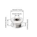 Miniatyrbild 3 av 5: 3D-skrivare Timing Belt Tensioner, Unitak 3D Uppgradering X-Axis Belt Tensioner för 3, -10S, X3 3D-skrivare