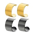 Miniatyrbillede 1 af 5: 2 Par Punk Guld Sort Øre Cuff Brusk Øvre Helix Clip Stud Øreringe