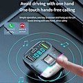 Miniatyrbillede 2 af 5: Bluetooth-kompatibel biloplader med dobbelte porte, håndfri opkald, stabil forbindelse, universel biladapter, trådløs FM-radio MP3-afspiller