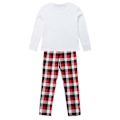 Pikkukuva 3 / 5: Jouluperheeseen sopiva set, print pitkähihaiset topit, ruudulliset housut, pyjamat, kotivaatteet Kid L