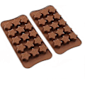 Miniatyrbillede 3 af 5: 15-rums stjerneformet chokoladeform, sæt med 4 stk. non-stick silikoneform til slik, chokolade, gelé, isterninger - vær opmærksom på størrelsen