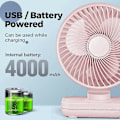 Pikkukuva 5 / 5: D606usb Ladattava Pöytätuuletin - Kirsikankukkajauhe Kotitaloustuotteet