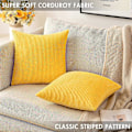 Miniatyrbilde 3 av 5: Pakke med 2 Corduroy Myke Solide Dekorative Firkantede Pynteputetrekk Sett Putetrekk Putetrekk for Sofa Soverom Sofa 22 x 22 Tommer Gylden Gul