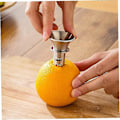 Miniatyrbillede 3 af 5: Citronpresser, Praktisk Rustfrit Stål Appelsin Lime Citron Boremaskine Manuel Håndholdt Citrusfrugtpresser Sølv Køkkenredskaber