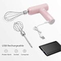 Miniatyrbillede 5 af 5: Elektrisk håndmixer i rustfrit stål, USB-genopladelig trådløs elektrisk håndmixer med 2 piskehoveder, 1 stk. XiXi