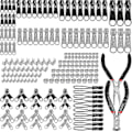 Miniatyrbild 1 av 4: 2023-197 Delars Reparationssats för Dragkedjor, Ersättningsdragkedja med 2 Mini-tänger, För Kläder, Väskor, Jackor, Tält, Bagage-FG