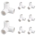 Miniatyrbillede 2 af 3: 8 stk. PVC-rørforbindelser 3-vejs albuefittings til PVC-møblerørfittings Drivhusrammeteltforbindelse
