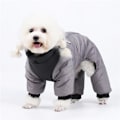 Miniatyrbild 2 av 5: Pet Dog Jacka Quilted Puffed Coat Valp Hund Varma Vinterkläder Utomhus Color Block Väst Gray 3XL
