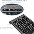 Miniatyrbilde 3 av 5: Bluetooth Numerisk Tastatur, Bærbar Trådløs Bluetooth 22 Tasters Num Pad Tastatur Med Flere Shor-Excellence