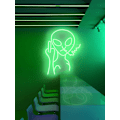 Pikkukuva 2 / 4: Alien Neonkyltti - Alien Neonvalot 14,6 x 17,7 tuumaa LED Neonkyltit Seinäkoristeeksi - USB-virtalähteellä Toimivat LED-kyltit Makuuhuoneen Seinälle