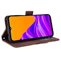 Pikkukuva 4 / 5: Yhteensopiva Samsung Galaxy Xcover6 Pro 5G PU-nahkainen kulutusta kestävä puhelinkotelo lompakkotelineellä ja useilla korttipaikoilla Brown
