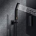 Miniatyrbilde 5 av 5: 1 stk. 1,5 m fleksibel dusjslange i rustfritt stål, messingbeslag, anti-twist dusjhodeslange, fleksibel dusjslange - Svart