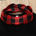 Miniatyrbild 4 av 5: Jul Barn Flick Kläder Jultomten Print Utsvängda Tunika Långärmad Klänning Skjorta Toppar Rutiga Byxor Byxor Scarf Set Xmas Kläder 5-6 Years