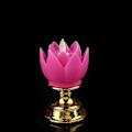 Miniatyrbillede 1 af 3: LED Lotuslampe Simuleret Vægedesign Blødt Naturligt Lys Lotusblomst Lys Buddha Lampe Dekoration Lilla