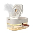 Miniatyrbillede 1 af 5: Ventilator Luftfugter Bærbar Ventilator Luftkøler Luftfugter USB Ventilator Bordventilator Med Natlys Til Sommer