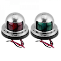 Miniatyrbillede 1 af 5: 1 par LED Bow Båd Navigationslys 12v 1.6w Anti-korrosion Marine Båd Yacht Lys 8 LED'er Kit Rustfrit Stål Vandtætte Pontoner CMZ