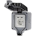Miniatyrbild 1 av 5: Trädgårdsuttag Utomhusuttag Ip66 Vattentätt Usb-uttag Väggmonterat-c