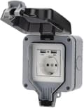 Trädgårdsuttag Utomhusuttag Ip66 Vattentätt Usb-uttag Väggmonterat-c