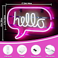 Miniatyrbillede 3 af 5: Hello Neonskilt, Hvidt & Pink Hello Lysskilt, USB LED Neonskilt Som Vægdekoration Til Hjemmet, Soveværelset, Bar, Kaffebar, Restaurant, 44 x 22 cm
