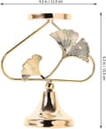 Miniatyrbillede 4 af 5: Guld lysestager til bloklys ginkgo blade