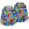 Miniatyrbild 1 av 2: Rainbow Friends Printed Barn Pojke Flickor Luvtröja Dragsko Hood Pullover Sweatshirts Casual Lös TopBästa presenten till jul style 3 9-10 Years