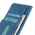 Miniatyrbillede 5 af 5: KHAZNEH Kompatibel med Sony Xperia 10 VI Etui Retro Læder Stand Folio Telefon Cover Blue