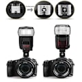 Miniatyrbild 5 av 5: TF-334 Blixtskoadapter för att Konvertera Sony Mi A7 A7S A7SII A7R A7II A9 A6300 Kamera till Canon Nikon Blixt