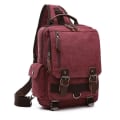Miniatyrbild 1 av 5: ny liten canvas ryggsäck män Reseryggsäck Multifunktionell axelväska för kvinnor Laptop ryggsäck Skolväskor Dam Daypack red 1