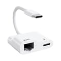 USB-C till Ethernet-adapter, USB Typ-C till RJ45 Gigabit Ethernet LAN-adapter med PD 60W laddare, för