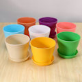 Miniatyrbillede 2 af 5: 8 stk. 10 cm Små Plantepotter Farverige Plastik Blomsterpotter Indendørs Plantepotter Til Kontor Hjem Skrivebord (haoyi)
