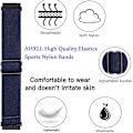 Miniatyrbillede 2 af 5: 2-pak Nylonremme Kompatible med Samsung Galaxy Watch Active 2 Universal 20mm Elastisk Sports Loop Åndbar Armbåndsrem Sort+Blå