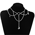 Miniatyrbillede 3 af 5: Udklædningshalskæde Kunstnerisk Legering Halvmåne Stjerner Gotisk Choker Halskæde til Stævnemøder