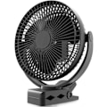 Miniatyrbillede 1 af 5: KOONIE 10000mAh Genopladelig Bærbar Ventilator, 8-Tommer Batteridrevet Clip-on Ventilator, USB Ventilator, 4 Hastigheder, Stærk Luftstrøm, Robust Klemme til Kontorbord Golf C