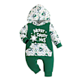 Pikkukuva 1 / 5: Vastasyntynyt baby , lapset 1. joulua, hyvää joulua, hupullinen pitkähihainen haalari Body-asu Green 6-9M