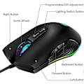 Miniatyrbild 4 av 5: USB C Mus Typ C Ergonomisk Trådbunden Mus RGB Gamingmus Optisk Mus med Justerbar DPI 800/1600/2400/3200 Kompatibel med Notebook, C, Laptop, Ma