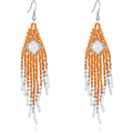 Miniatyrbilde 1 av 5: Heyone Lange Øredobber med Perler og Dusker   u2013 Store Bohemske Native Statement Perleheng Øredobber for Kvinner, Store Boho Statement Håndlagde Perleheng Fri