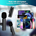 Miniatyrbillede 4 af 5: Trådløs Lavalier Revers Mikrofon til iPhone iPad - Professionel Videooptagelse Lav Mic 2 Clip-on Mikrofoner til YouTube Interview Vlog Livestream