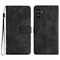 Miniatyrbild 1 av 5: Kompatibelt för Samsung Galaxy A34 5G Ställ Plånboksfodral PU Läder Skin-touch Fjäril Tryckt Skal Black