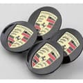 4 x Porsche hjulnavkapslar svart böjd 76mm logotyp färg
