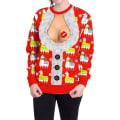 Miniatyrbild 2 av 5: 3d unisex jultröja Ugly tomte tröja med rund hals Xams cosplay kläder Red L