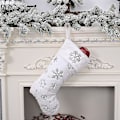 Miniatyrbillede 3 af 5: Hvide Julestrømper 3 Juleophængningsstrømper (hvid Plys)