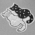 Miniatyrbillede 5 af 5: Ultnice Kat Vendbar Farveskiftende Paljetter Syning i Patches (Sort)