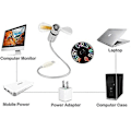 Miniatyrbilde 3 av 5: LED USB-vifte, Ny Kreativ Programmerbar USB-drevet Bærbar Vifte, Mini Svanehals DIY Melding Vifte For Laptop Og Datamaskin - Fargerike Lys