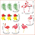 Pikkukuva 3 / 5: 174 kpl Luau-juhlakoristeet pakkaus Havaijilainen Flamingo Ranta-teema Aloha Syntymäpäiväjuhlatarvikkeet, Havaiji Leis Tausta Pöytähame Pöytäliina