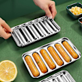 Miniatyrbillede 2 af 5: Hotdogform, 6-hulrums 304 rustfri stål pølseform
