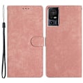 Miniatyrbillede 1 af 5: Kompatibel med TCL 40 SE Etui med Håndledsrem Hud-berørings Wallet Læder Telefon Cover PinkGold