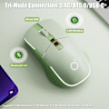 Miniatyrbilde 2 av 5: Trådløs Gaming Mus Tri-Mode 2.4Ghz/Bluetooth 5.0/Kablet USB-C med RGB LED Bakgrunnsbelysning 5-Nivå DPI Oppladbar Ergonomisk Stille Optisk Mus for iMac/M