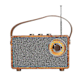 Pikkukuva 2 / 5: Retro FM Radio Kannettava Puinen Bluetooth Radio Bassokaiutin Handsfree MP3-soitin Tukee USB/TF-korttia