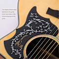 Miniatyrbillede 2 af 4: Sort 41\" Guitar Pickguard Ridsefast Dekorativ Blomster Fugleprint Guitar Plekterbeskytter