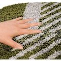 Pikkukuva 3 / 5: Tflycqsoft Fluffy Microfiber Oval kylpyhuonematot Liukumaton, vahva vettä imevä kylpymatto (siniset ja valkoiset raidat, 18"x26")